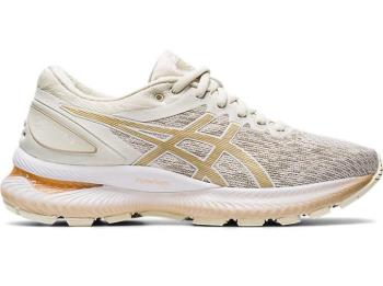 Asics Dam Löparskor GEL-Nimbus 22 Knit Beige/Guld